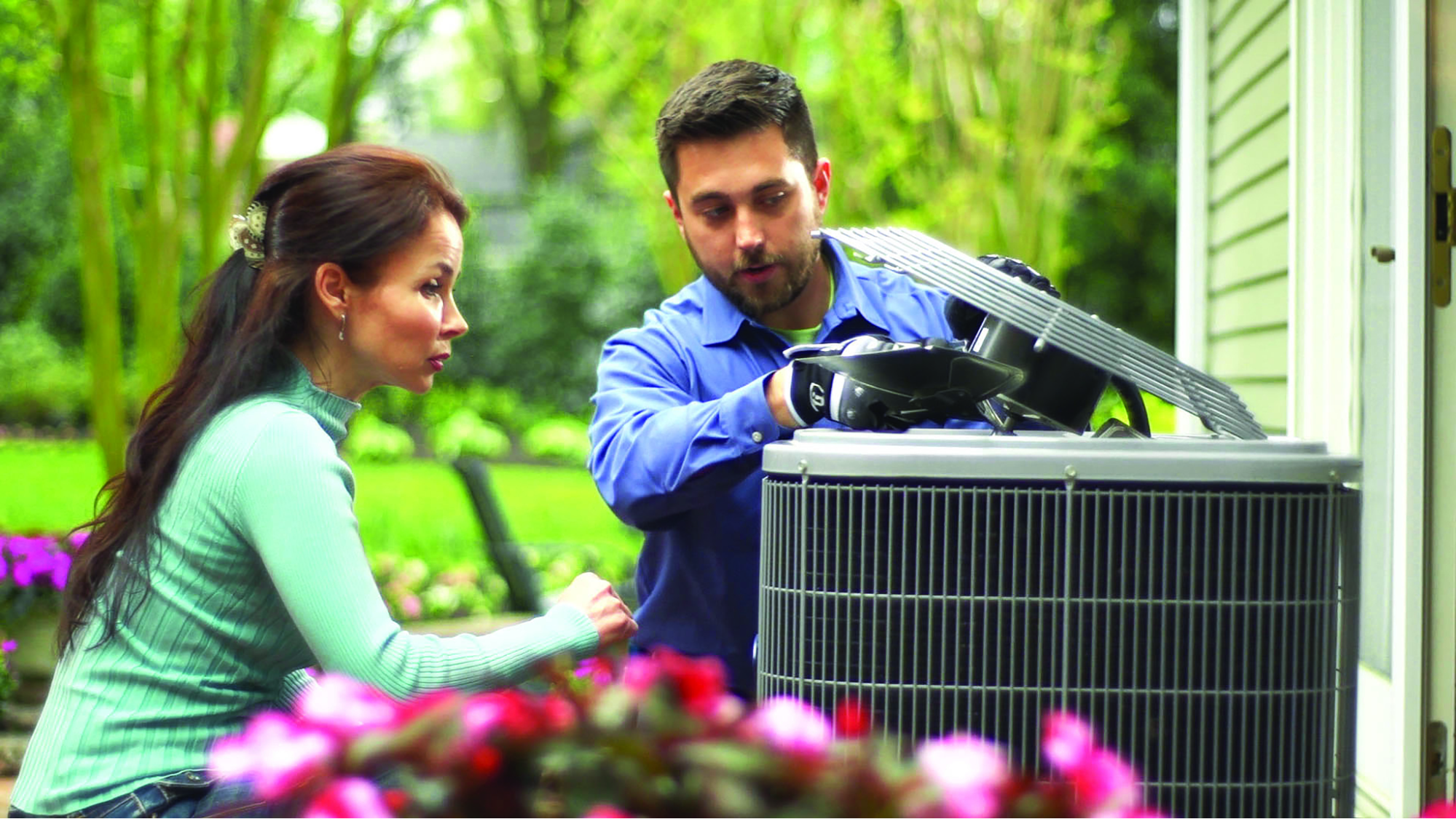 Sansone technician fixing an ac leak